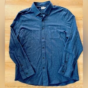 FAHERTY xxl organic cotton houndstooth knit button down